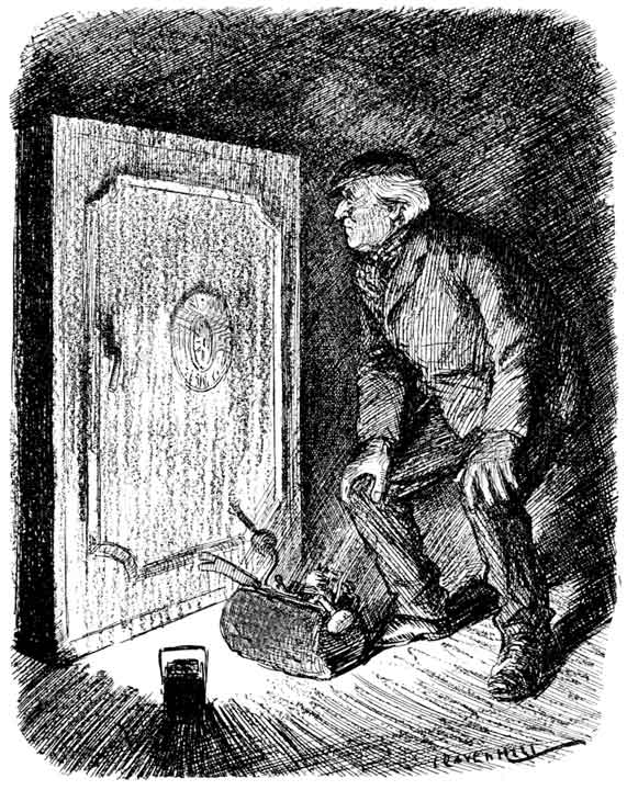 De inbreker. Cartoon (bewerkt) van Leonard Raven-Hill, gepubliceerd in Punch Magazine, 11 feb. 1920 (bron: Wikimedia Commons, Publiek domein)