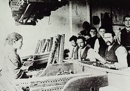 Het productieproces van de sigarenfabriek van Gennip-Kuyken, 1918 (bron: RHCe)